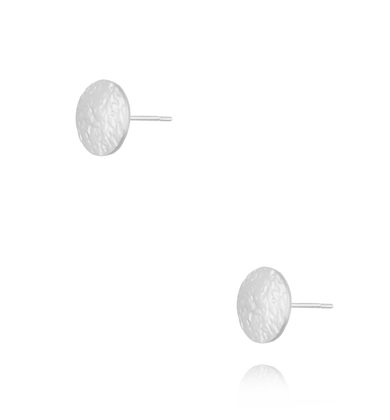 Kolczyki wkrętki srebrne z gniecioną blaszką Crushed - By Dziubeka