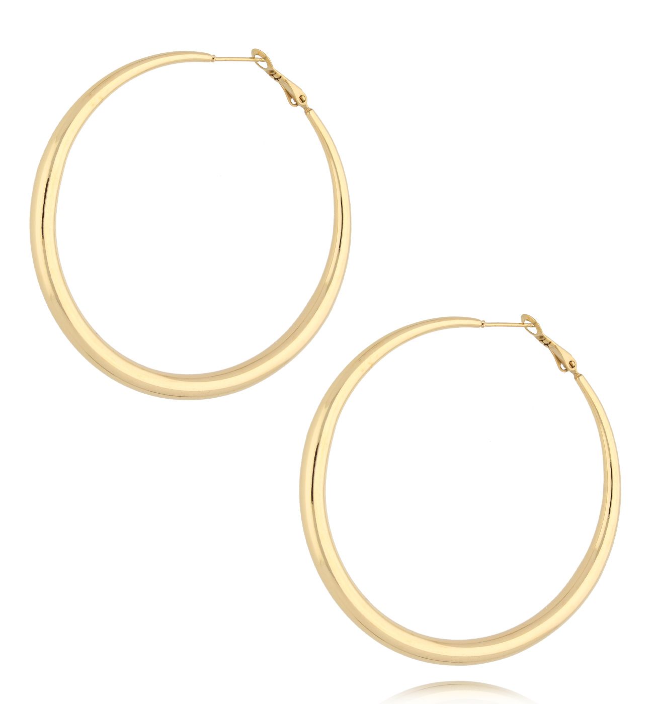 Kolczyki złote dmuchane koła Basic - By Dziubeka