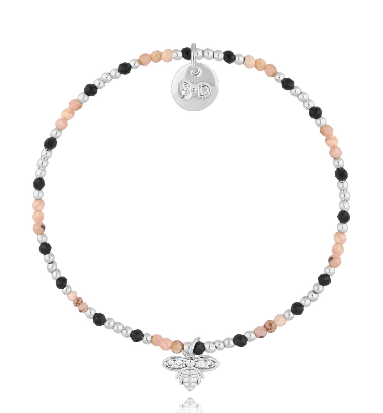 Bransoletka z rodonitami i turmalinami - By Dziubeka