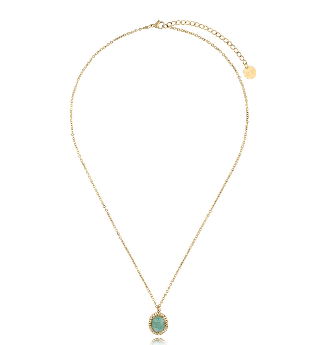 Naszyjnik złoty z amazonitem Brest NSY0193 - By Dziubeka