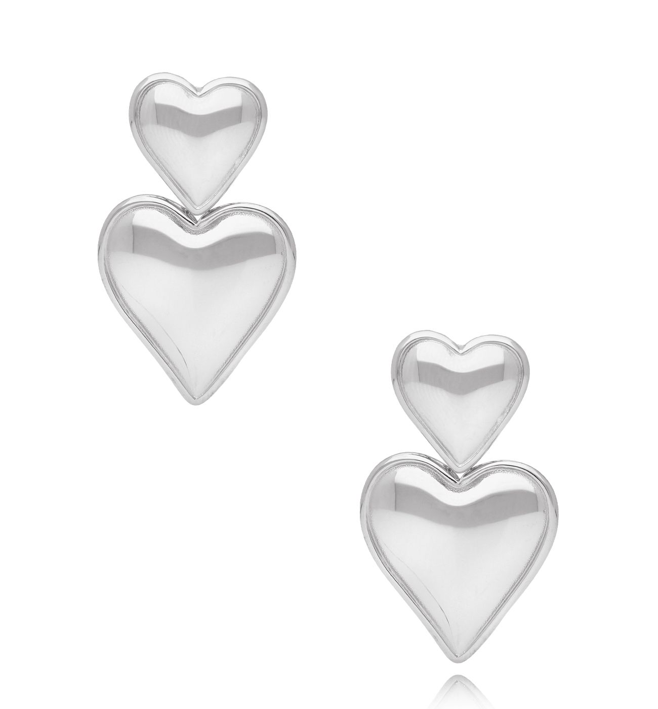 Kolczyki srebrne z sercami Deux Coeurs KSA1526