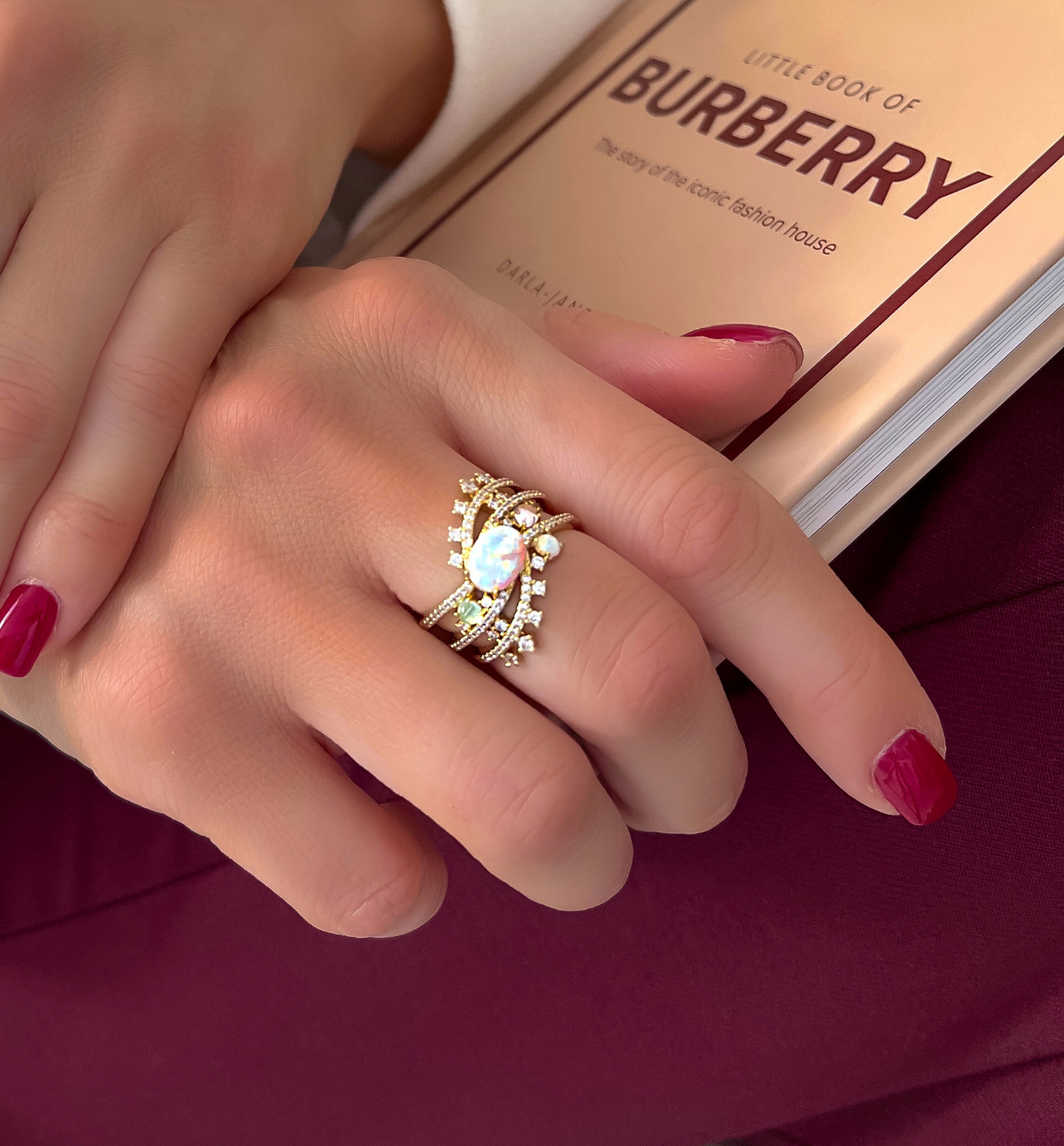 Pierścionek z oczkami złoty PLU0007 - By Dziubeka