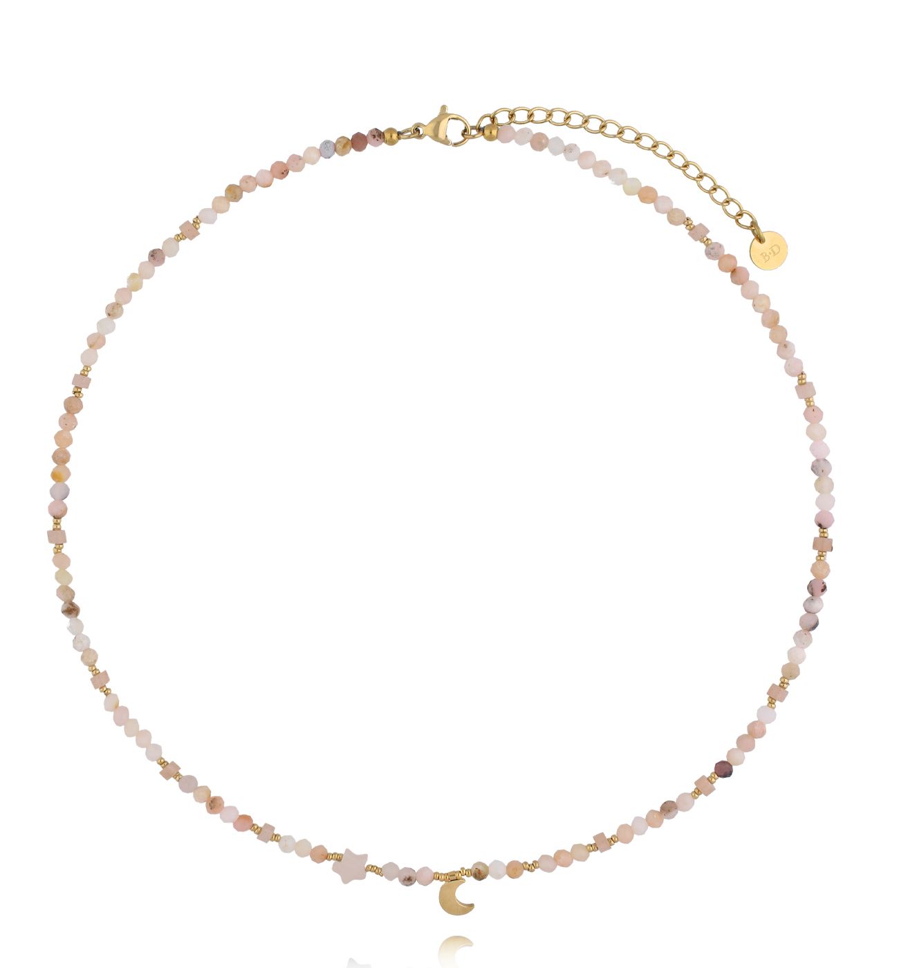 Naszyjnik kamieniami słonecznymi i księżycem - By Dziubeka