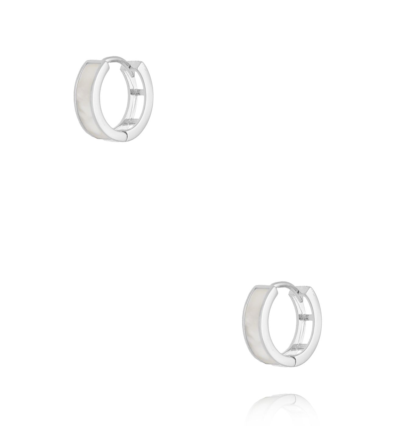 Kolczyki srebrne z masą perłową KLU0097