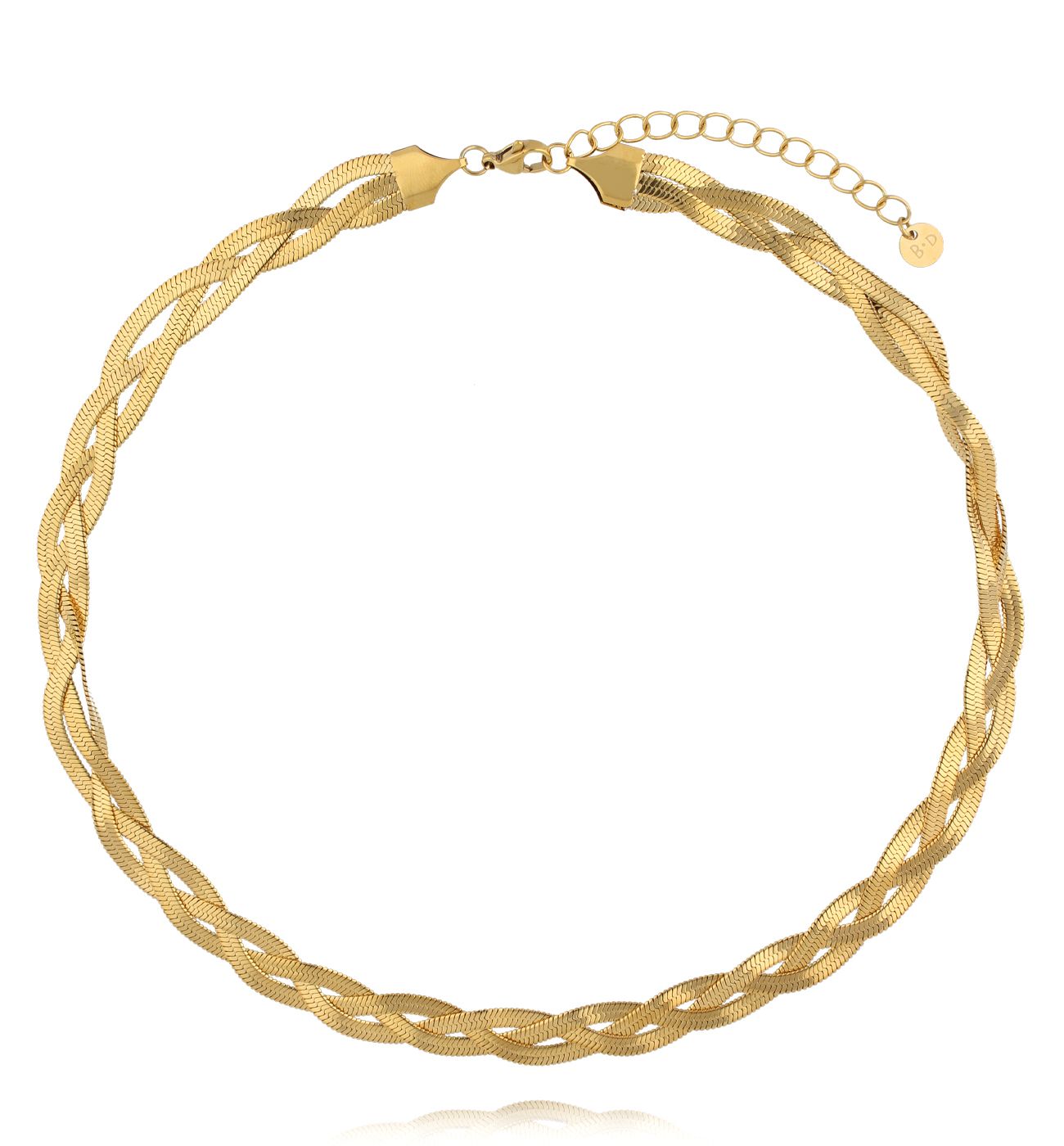 Naszyjnik żmijka pleciona złota NSY0646