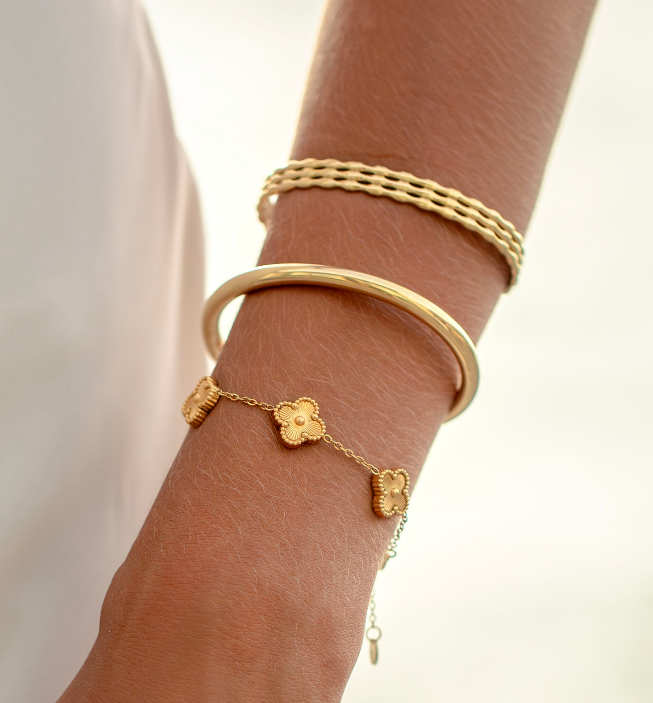 Zestaw złotych bransoletek ZN0034 - By Dziubeka