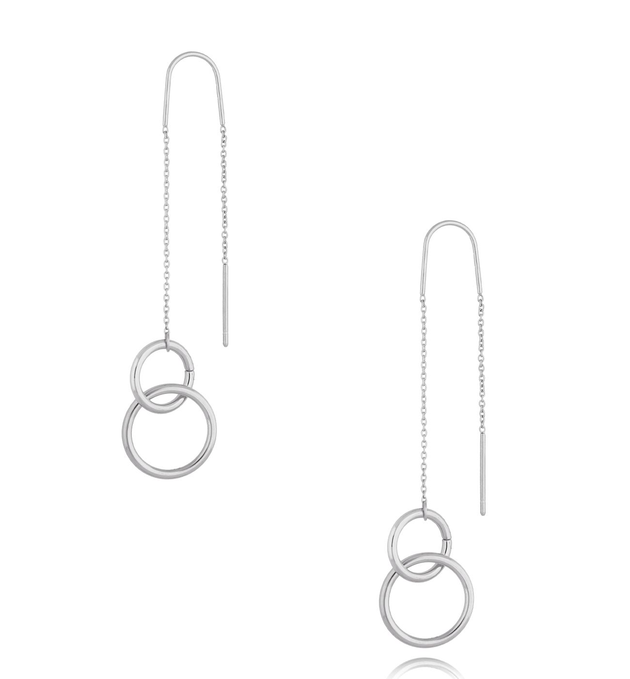 Kolczyki srebrne z kółeczkami Double Rings - By Dziubeka