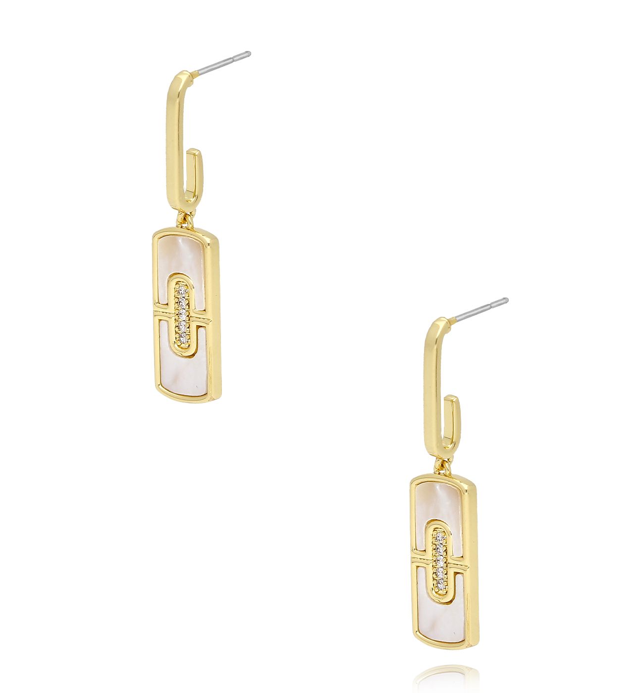 Kolczyki prostokątne złote KLU0034