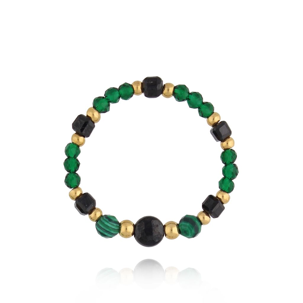 Pierścionek elastyczny zielony Zuhra PSC0516