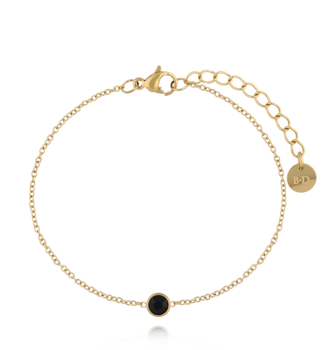 Bransoletka z czarnym oczkiem złota - By Dziubeka