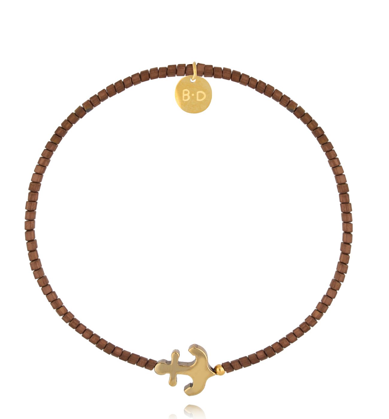 Bransoletka z hematytami i kotwicą - By Dziubeka