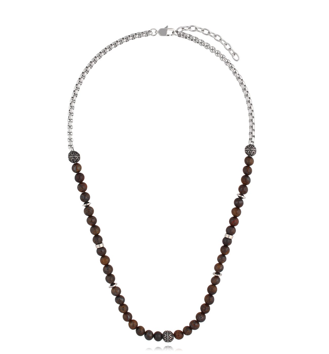 Naszyjnik z bronzytami i łańcuchem Isleif NMITC0134