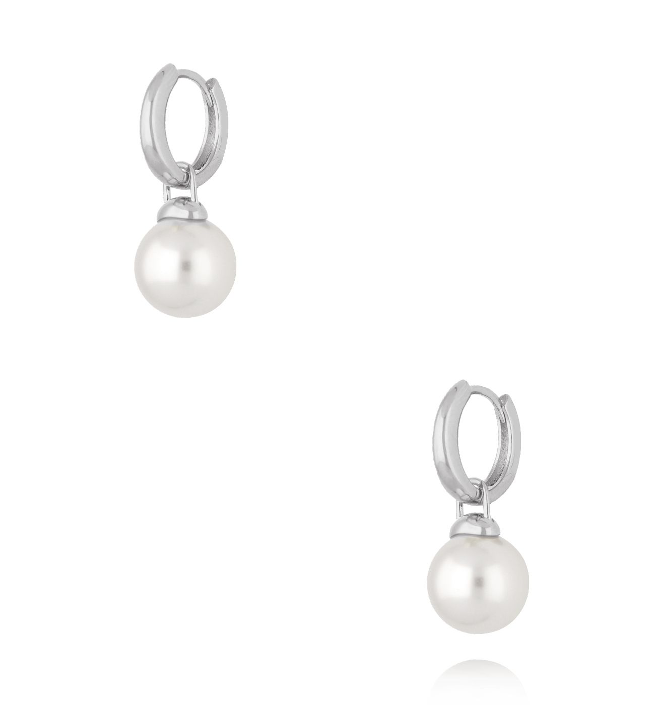 Kolczyki koła srebrne z perłą KLU0089 - By Dziubeka