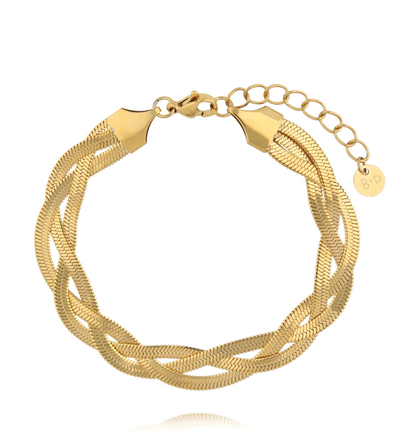 Bransoletka żmijka pleciona złota BSY0434