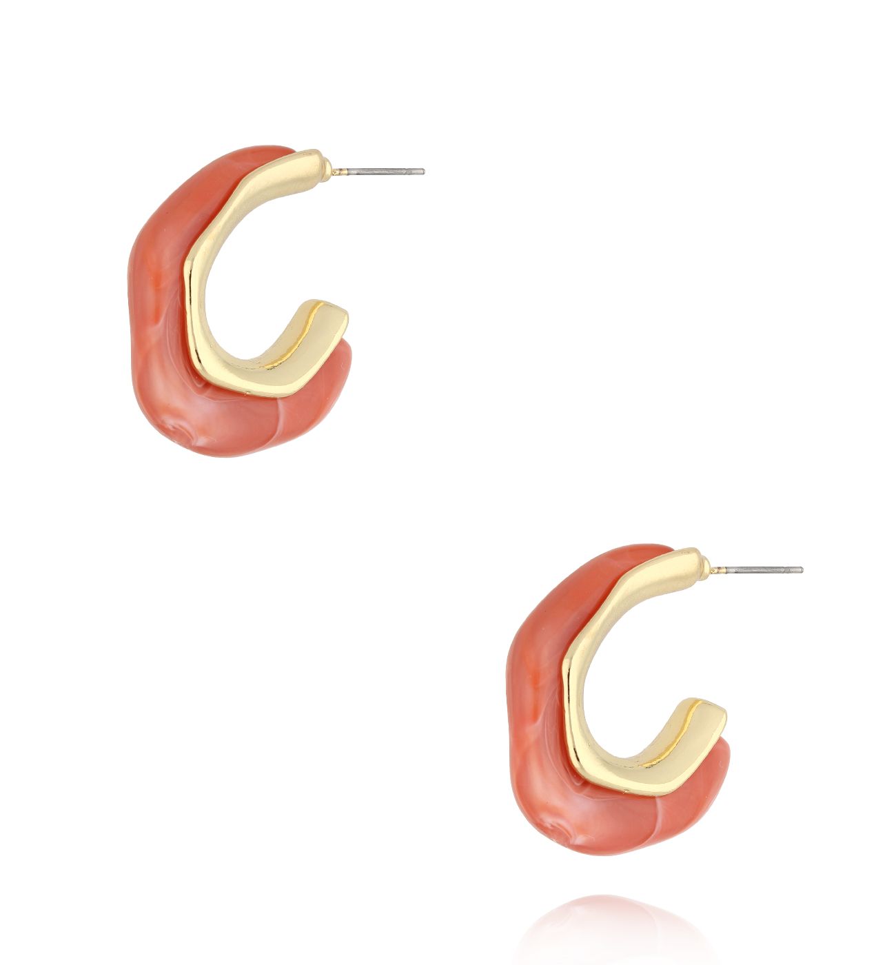 Kolczyki czerwone ze złotem KFF0371