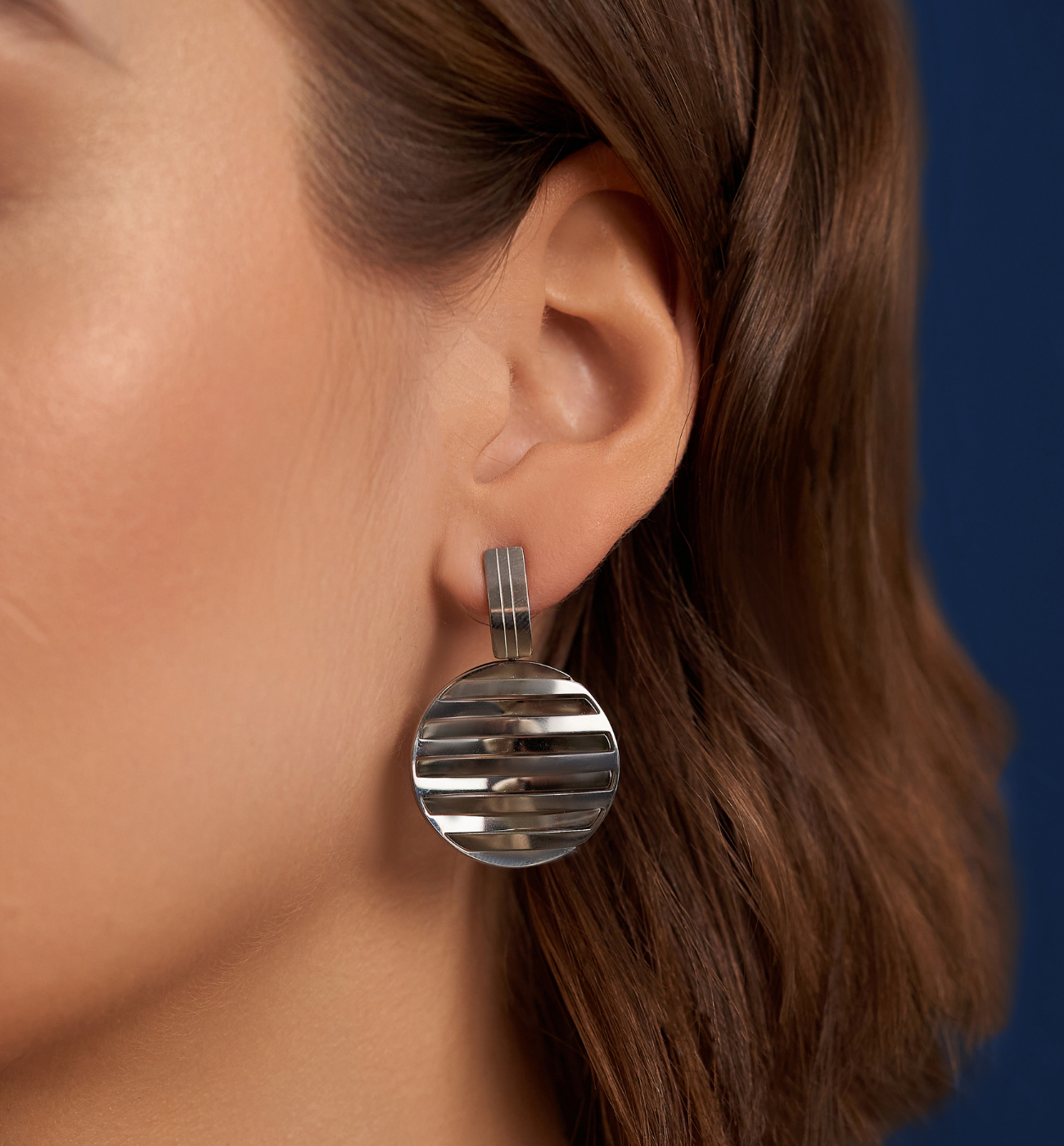 Kolczyki srebrne z blaszką Lacerda - By Dziubeka