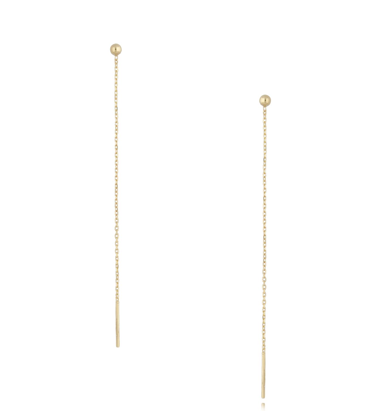 Kolczyki srebrne pozłacane patyczki - By Dziubeka