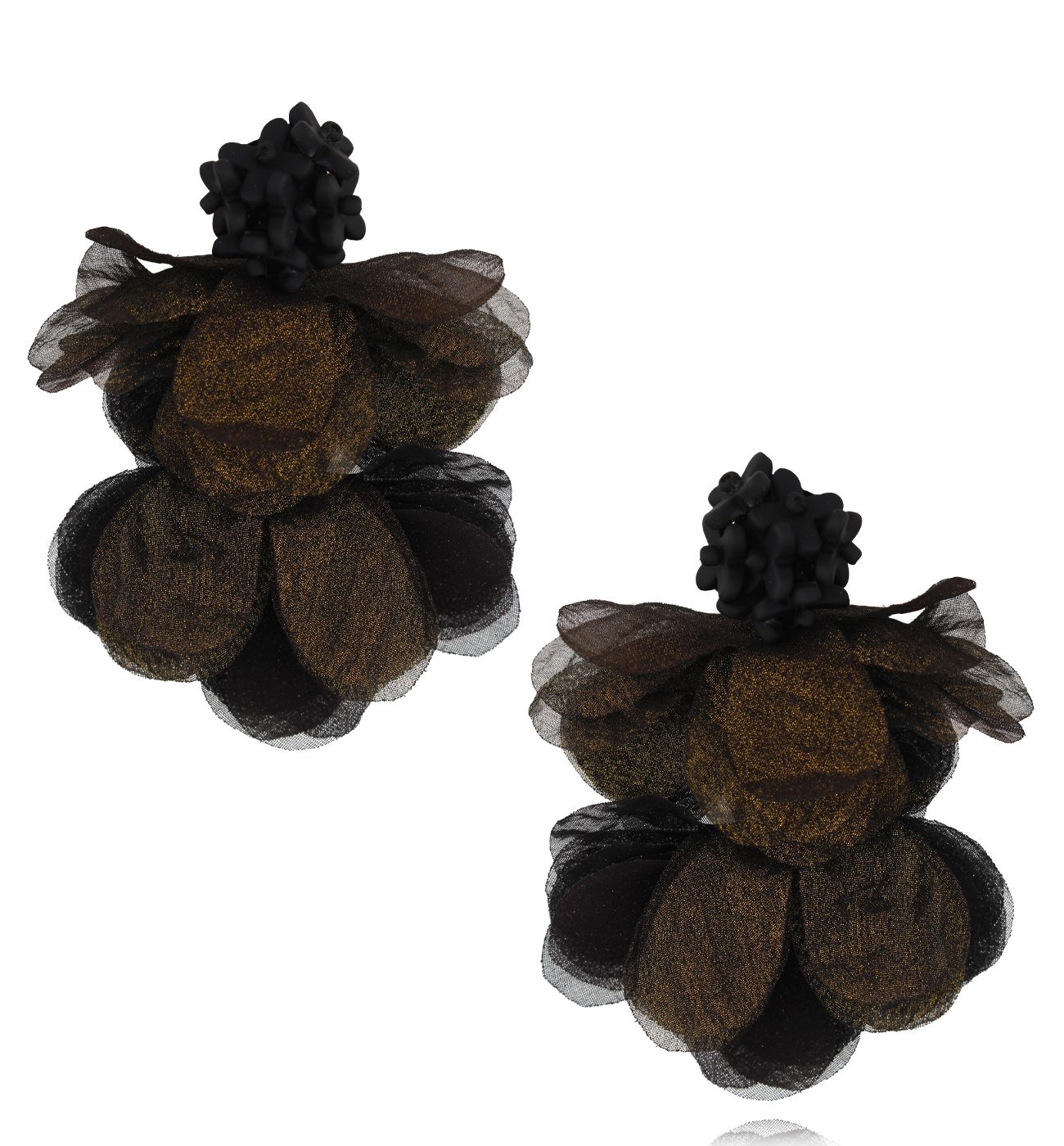 Kolczyki czarne z szyfonu Amaranth KBL1791