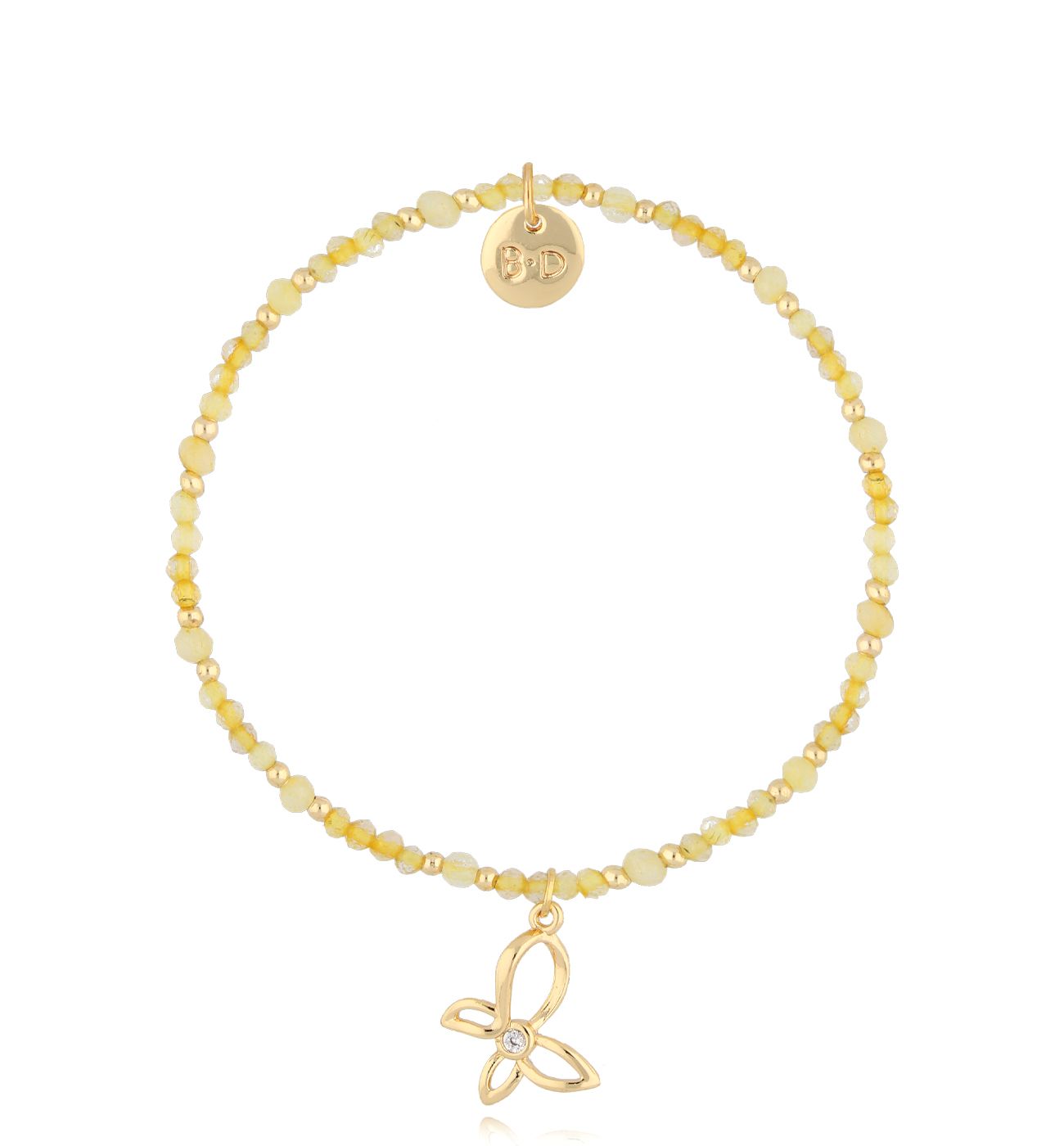 Bransoletka z cytrynami i motylkiem Plein Soleil - By Dziubeka