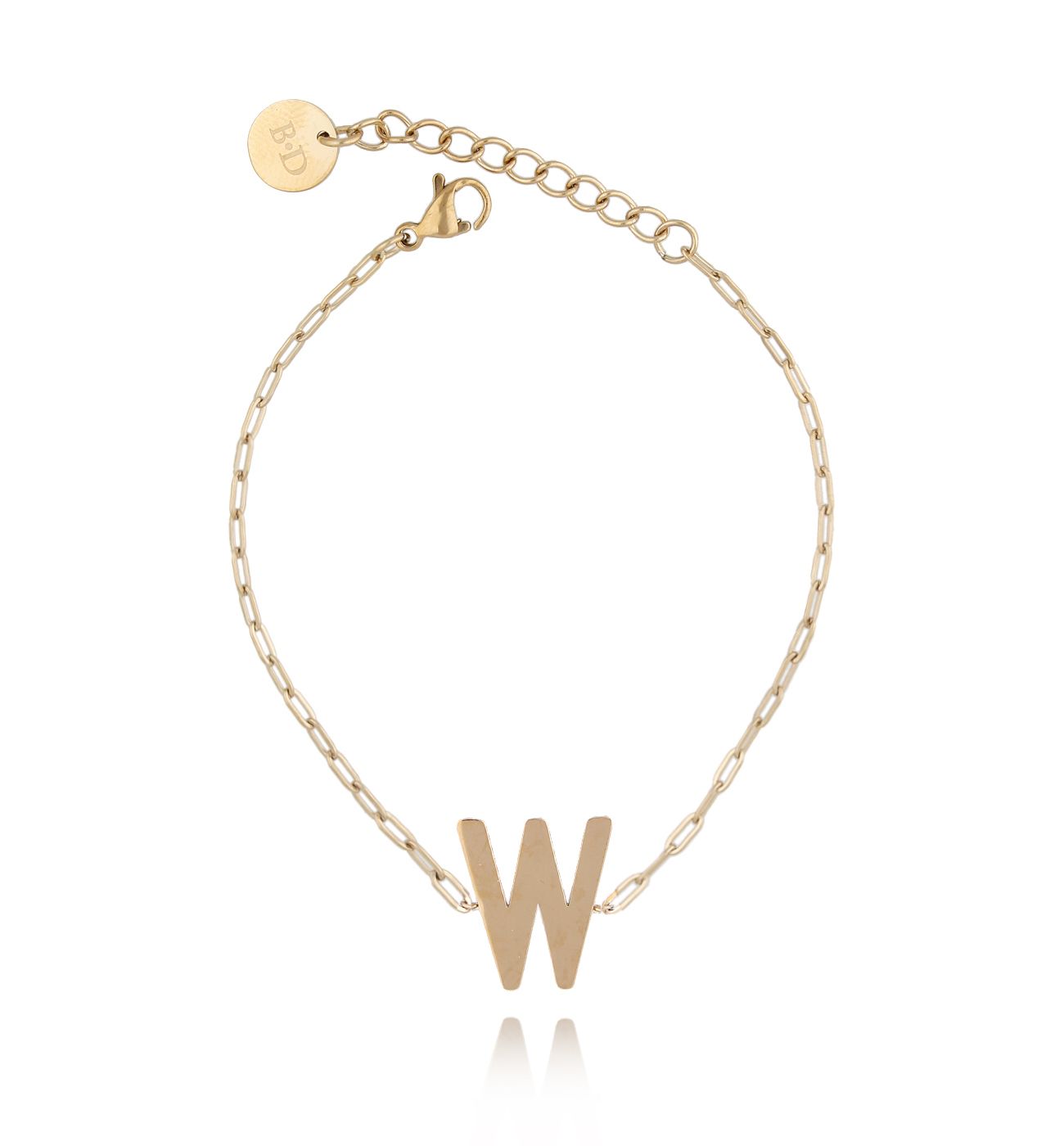 Bransoletka złota z literką W BAT0108