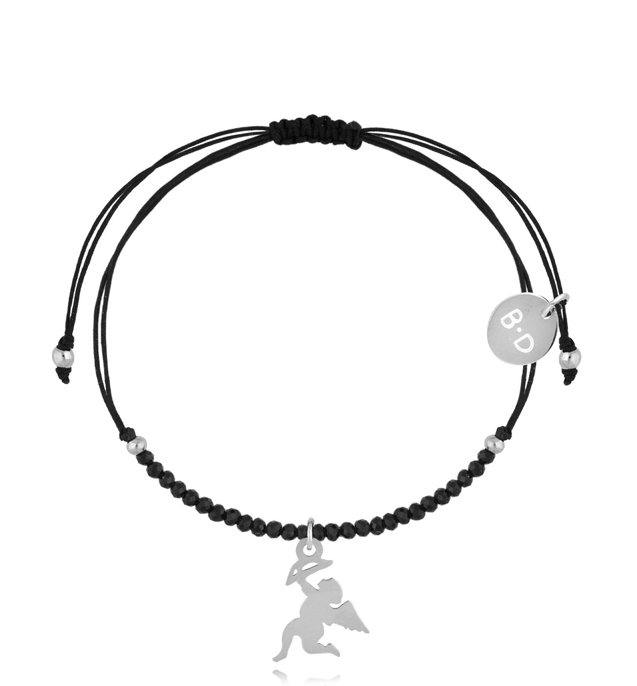 Bransoletka z turmalinami i srebrną zawieszką Successo BMT0113 - By Dziubeka