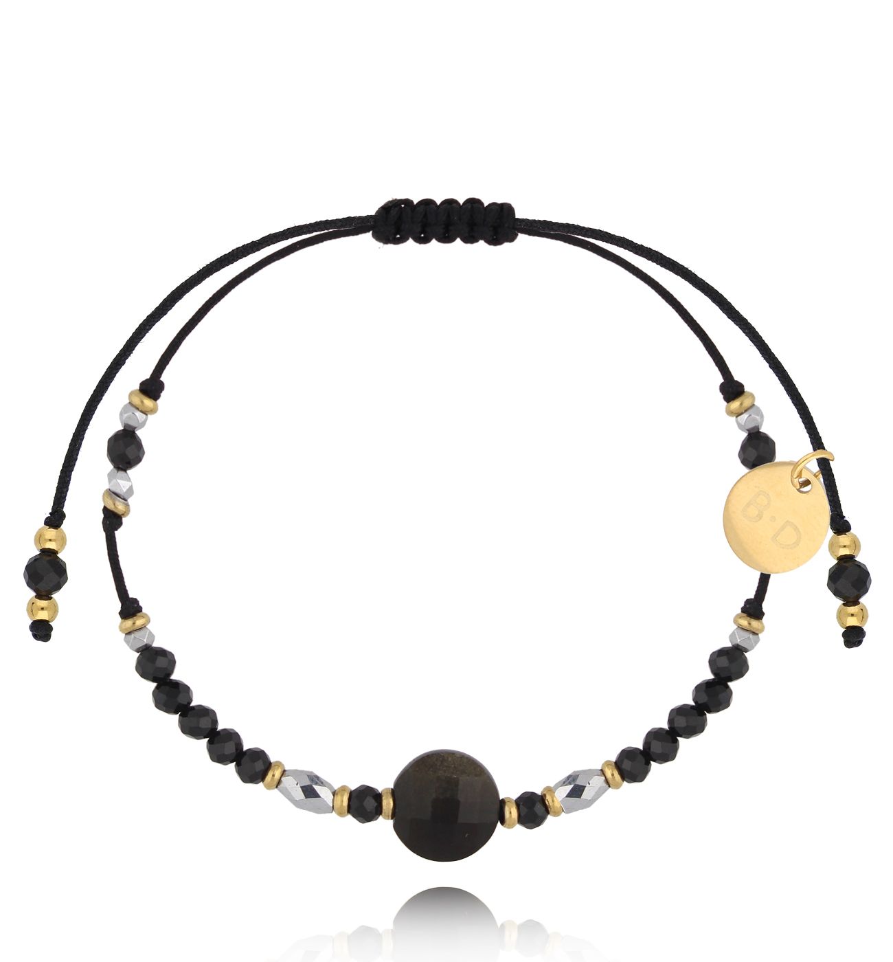 Bransoletka czarna z kamieniami naturalnymi Fiorina BMT0159