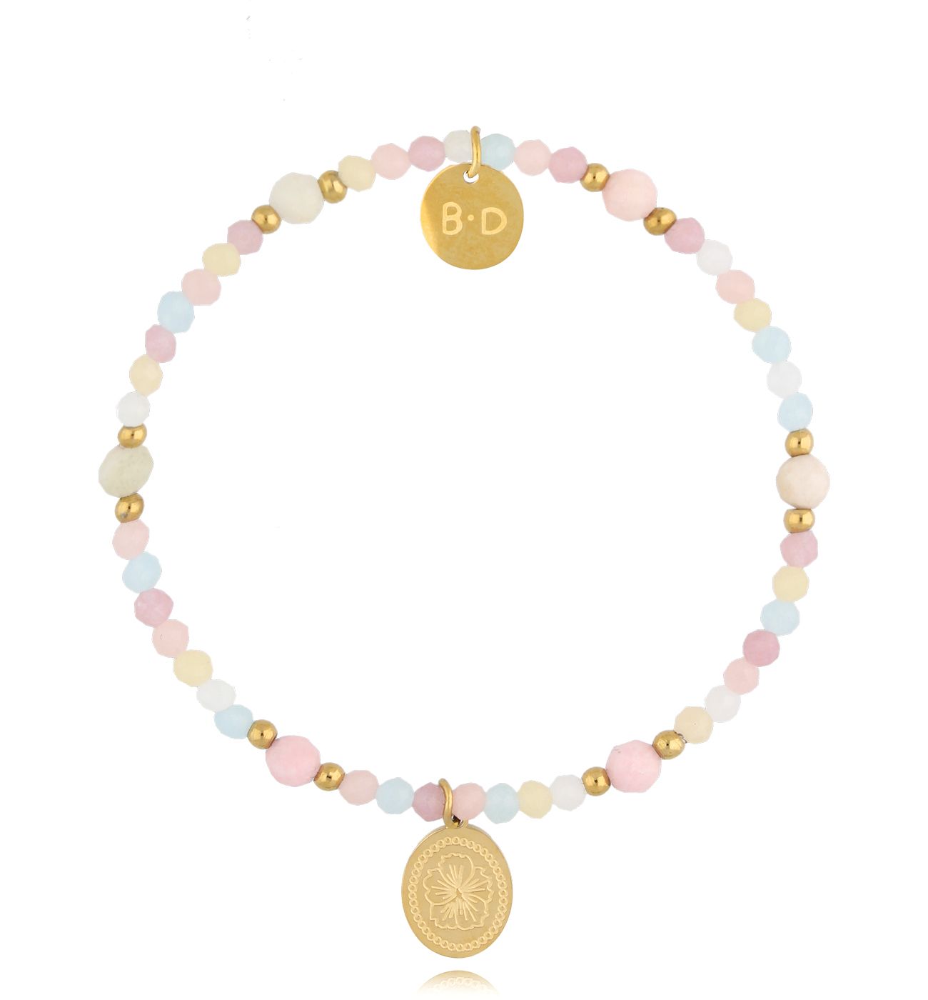 Bransoletka różowa z zawieszką - By Dziubeka