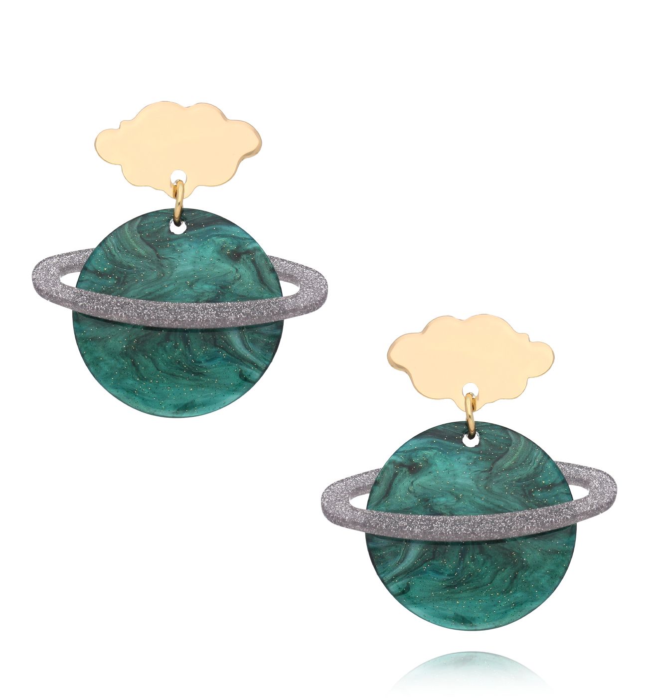 Kolczyki z planetą Saturn KZA0129 - By Dziubeka