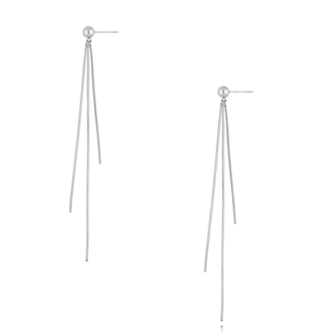 Kolczyki srebrne długie z łańcuszkami Accord - By Dziubeka