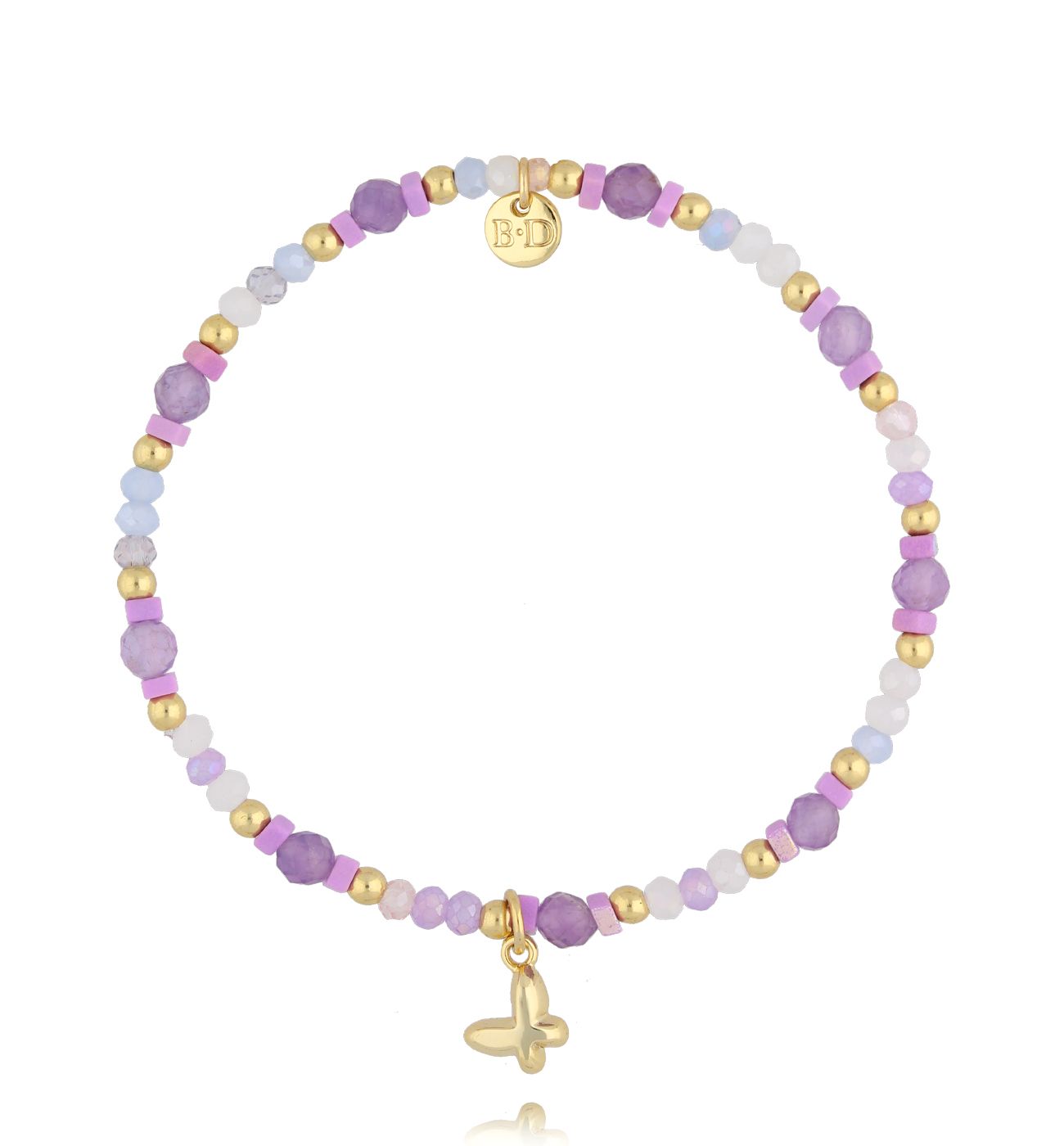 Bransoletka fioletowa z motylkiem BSC2277