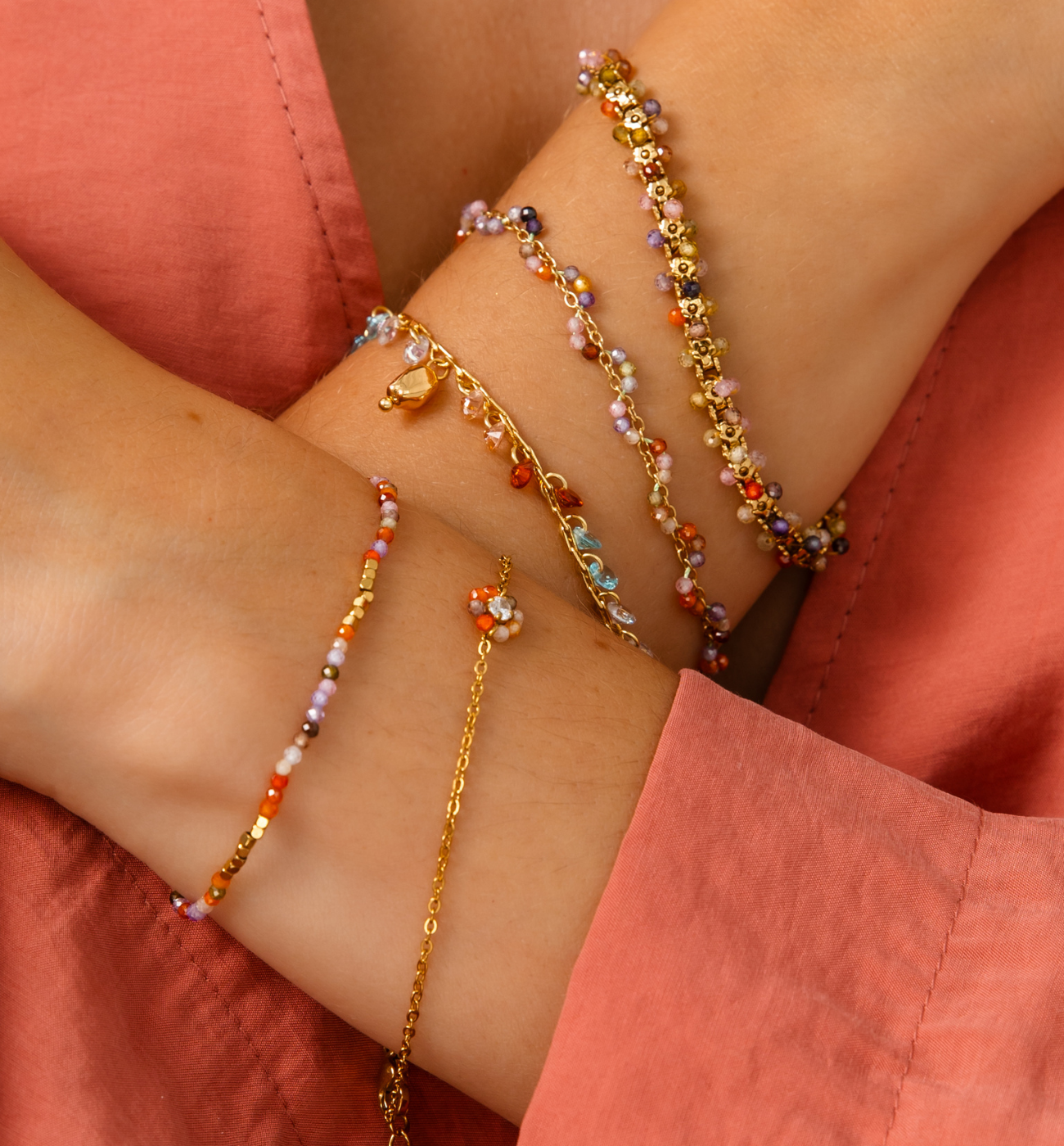 Zestaw kolorowych bransoletek Z0478 - By Dziubeka