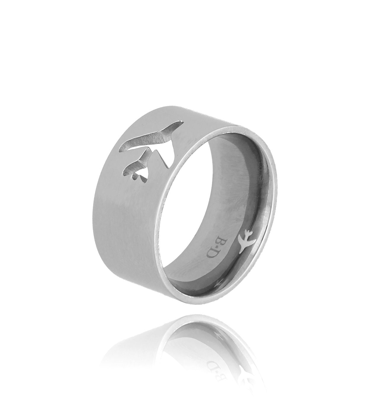 Pierścionek srebrny Plane rozmiar 15 - By Dziubeka