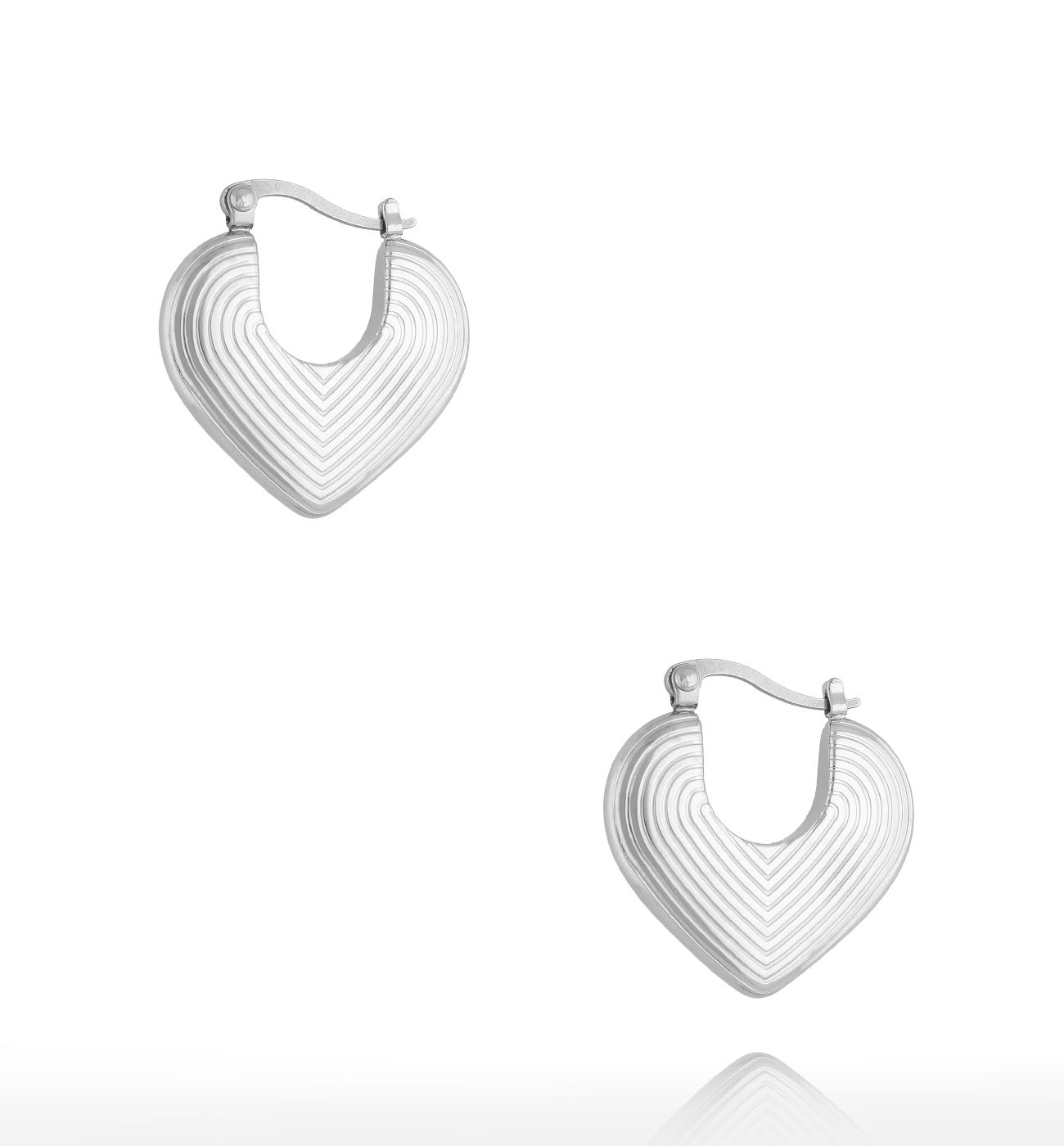 Kolczyki z sercami srebrne Roma Eterna - By Dziubeka