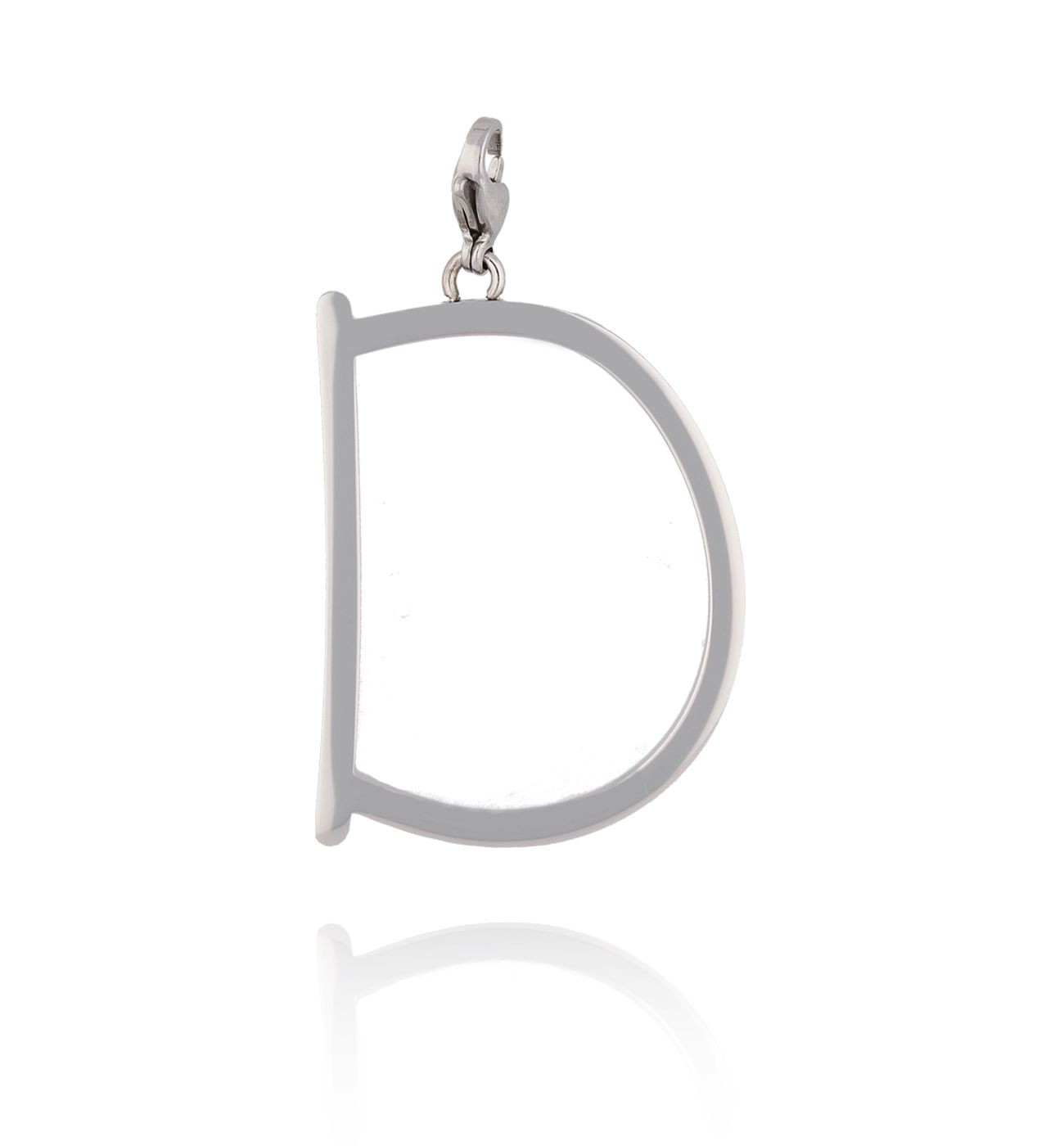 Zawieszka ze stali szlachetnej srebrna literka D Alphabet NAT0035