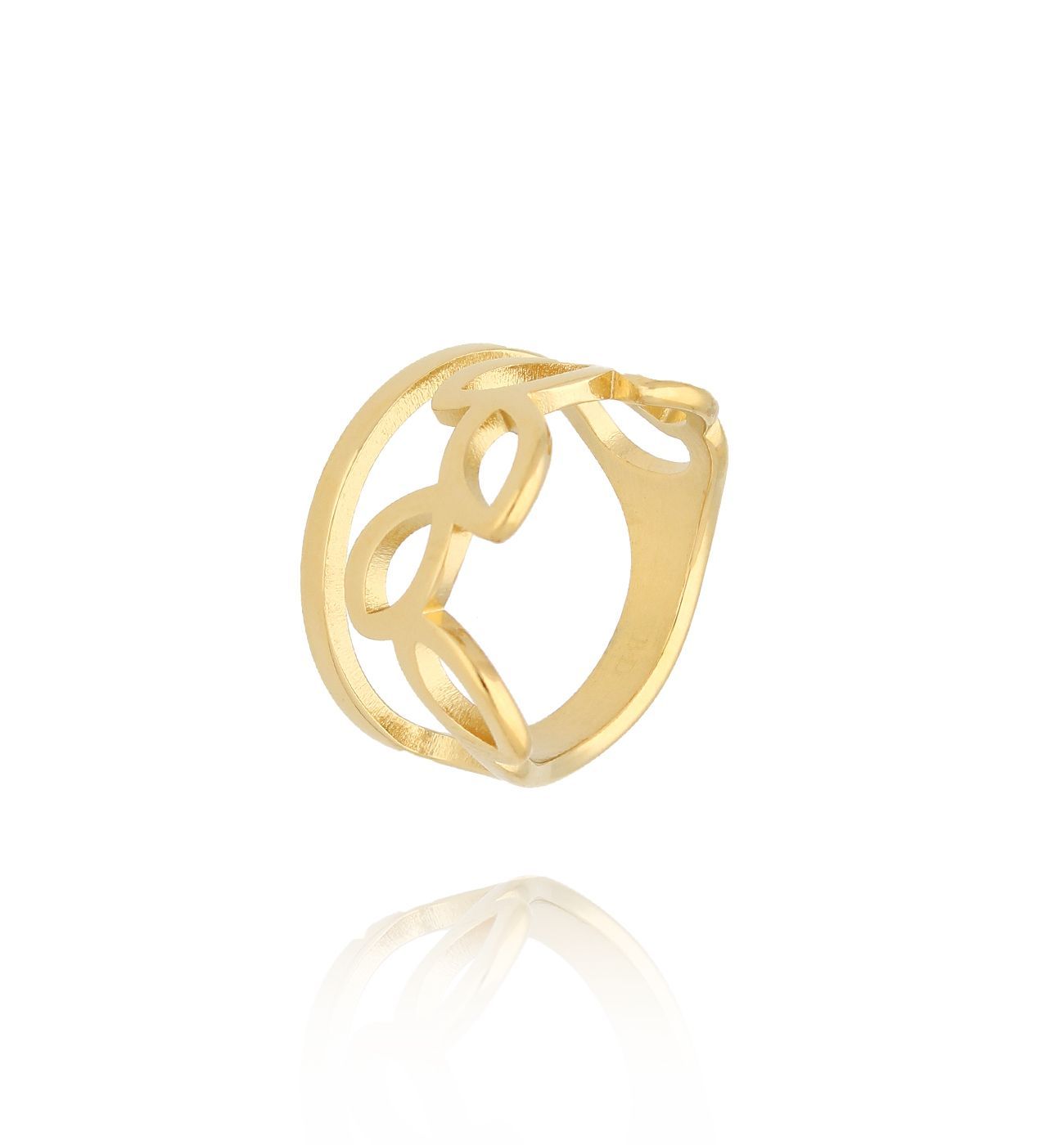 Pierścionek złoty z listkami PSA1065