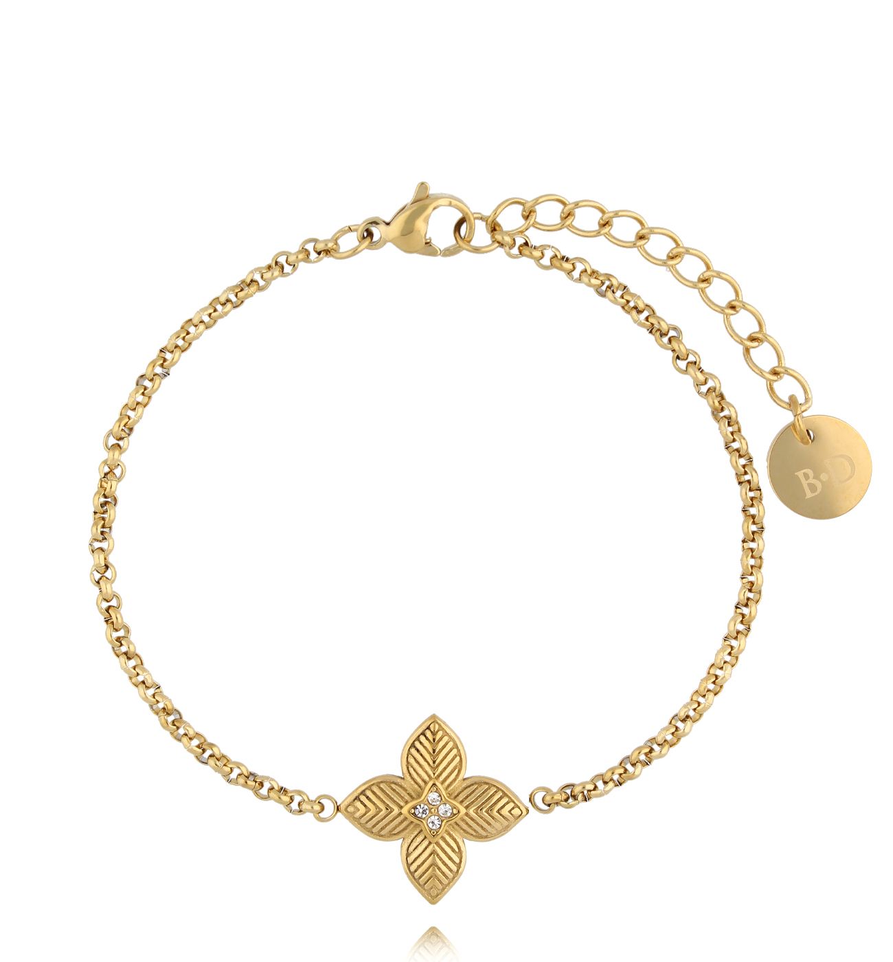 Bransoletka z koniczynką złota - By Dziubeka