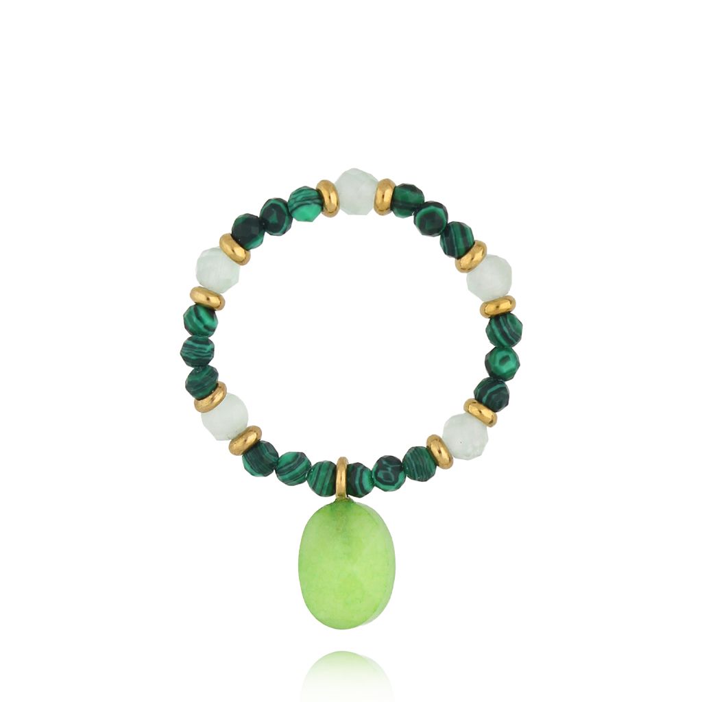 Pierścionek elastyczny zielony Rocher PSC0511 - By Dziubeka