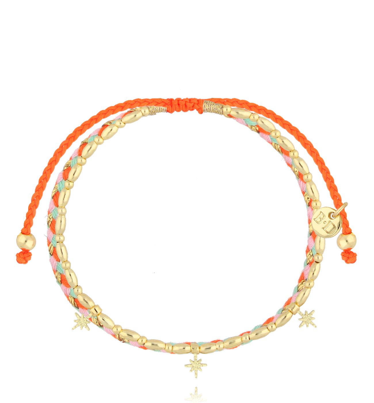 Bransoletka pleciona pomarańczowa - By Dziubeka