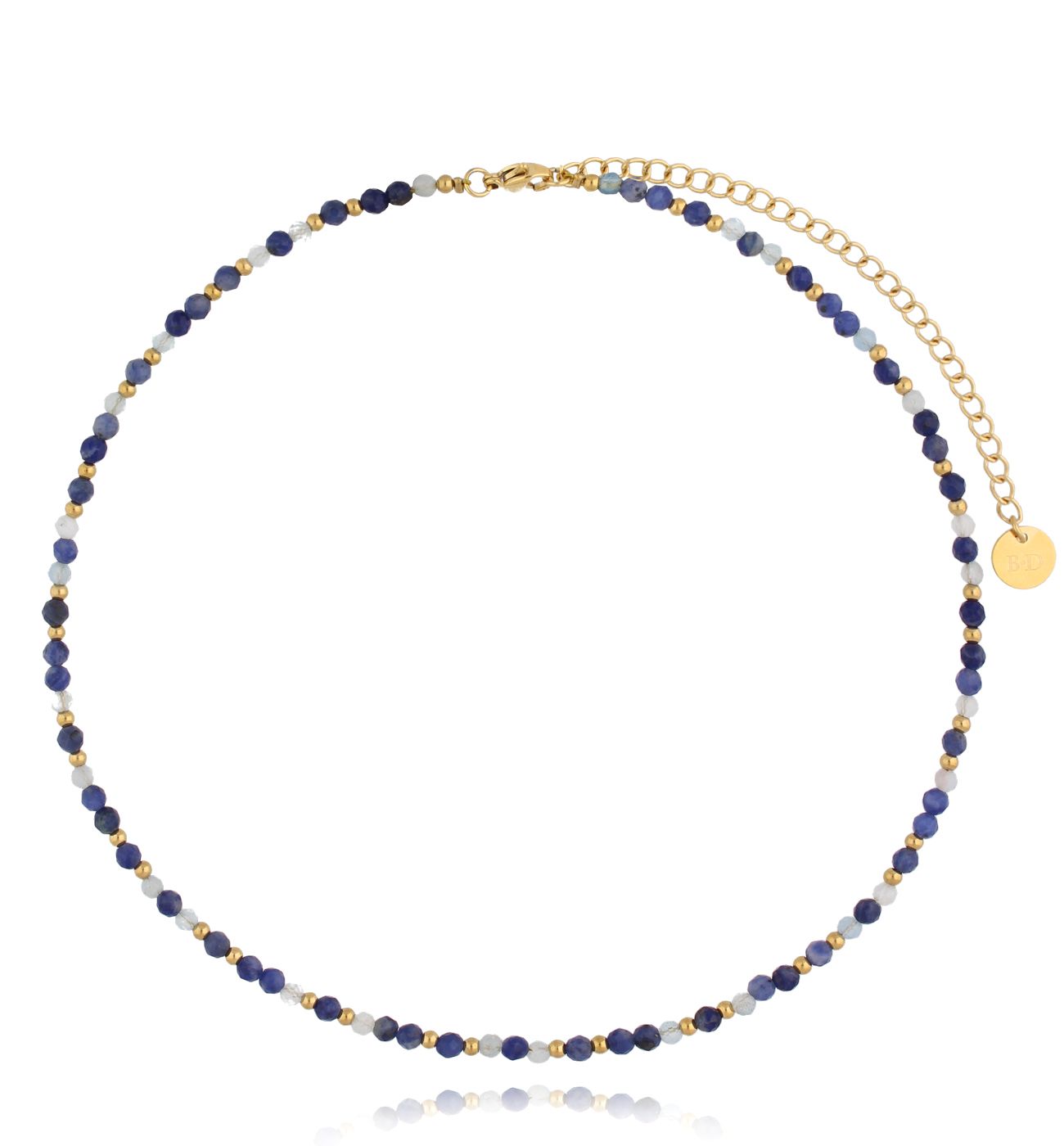 Naszyjnik niebieski z kamieniami naturalnymi Latifa - By Dziubeka