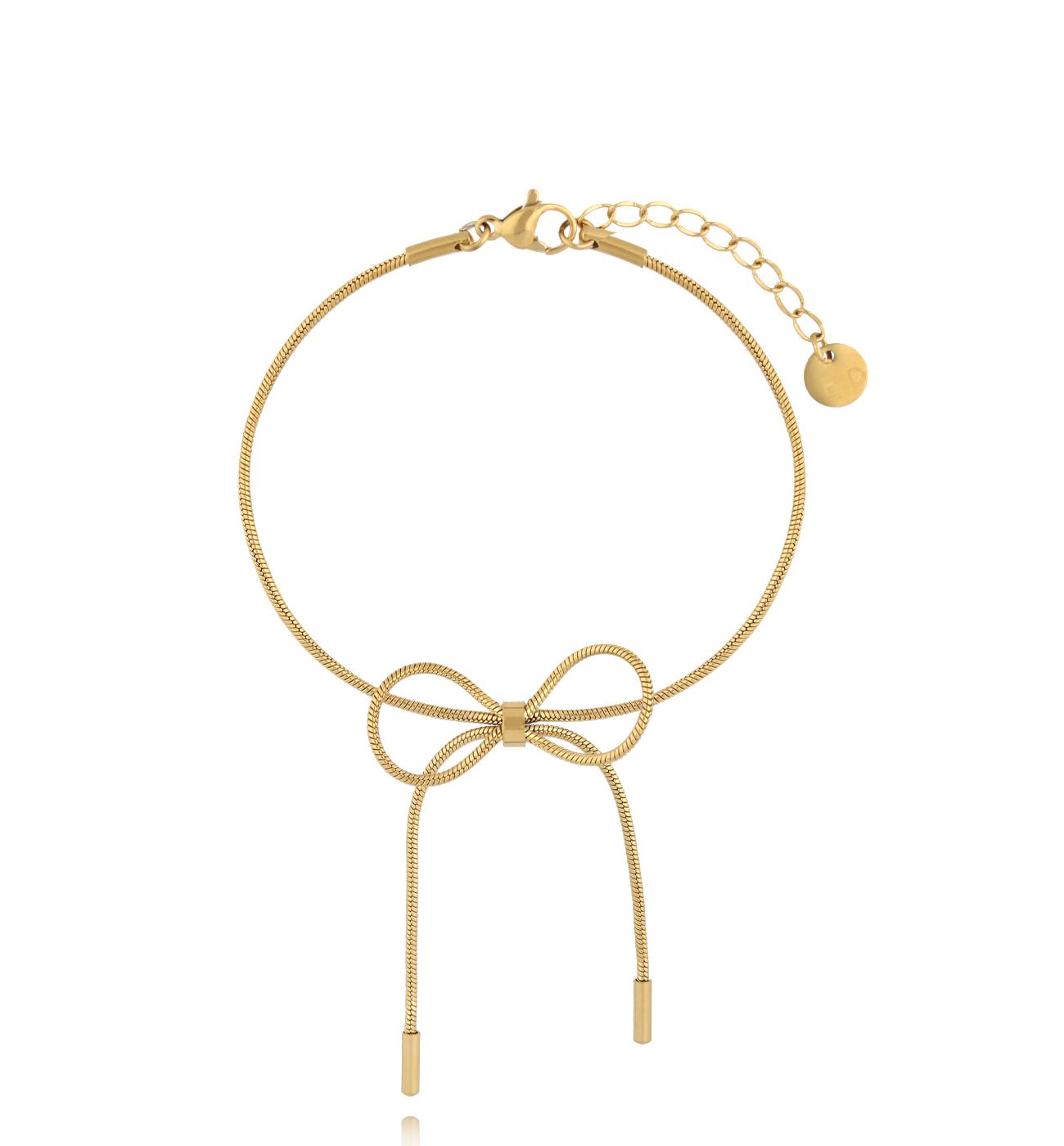Bransoletka złota z kokardką BSY0334 - By Dziubeka