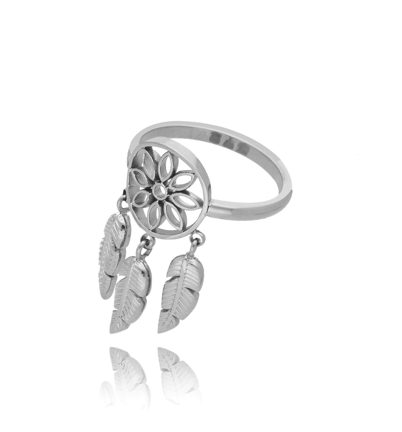 Pierścionek posrebrzany ze stali szlachetnej Good for You - By Dziubeka