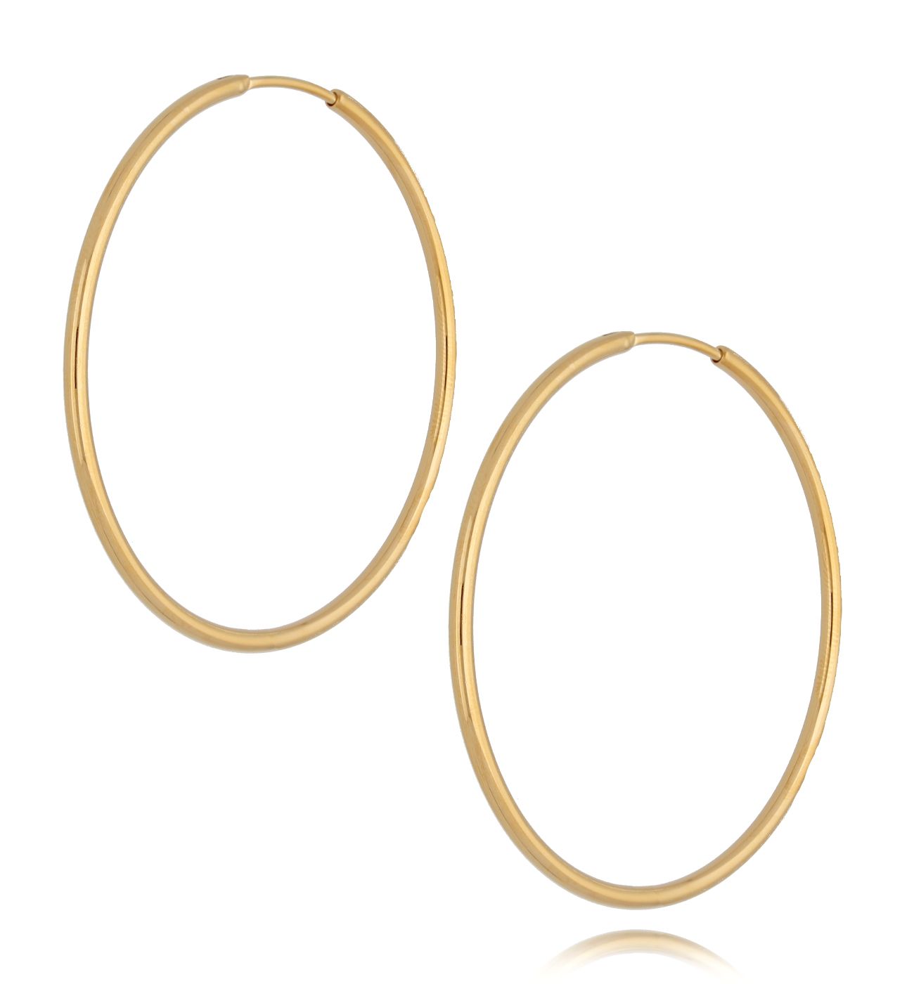 Kolczyki złote koła ze stali szlachetnej 50mm - By Dziubeka