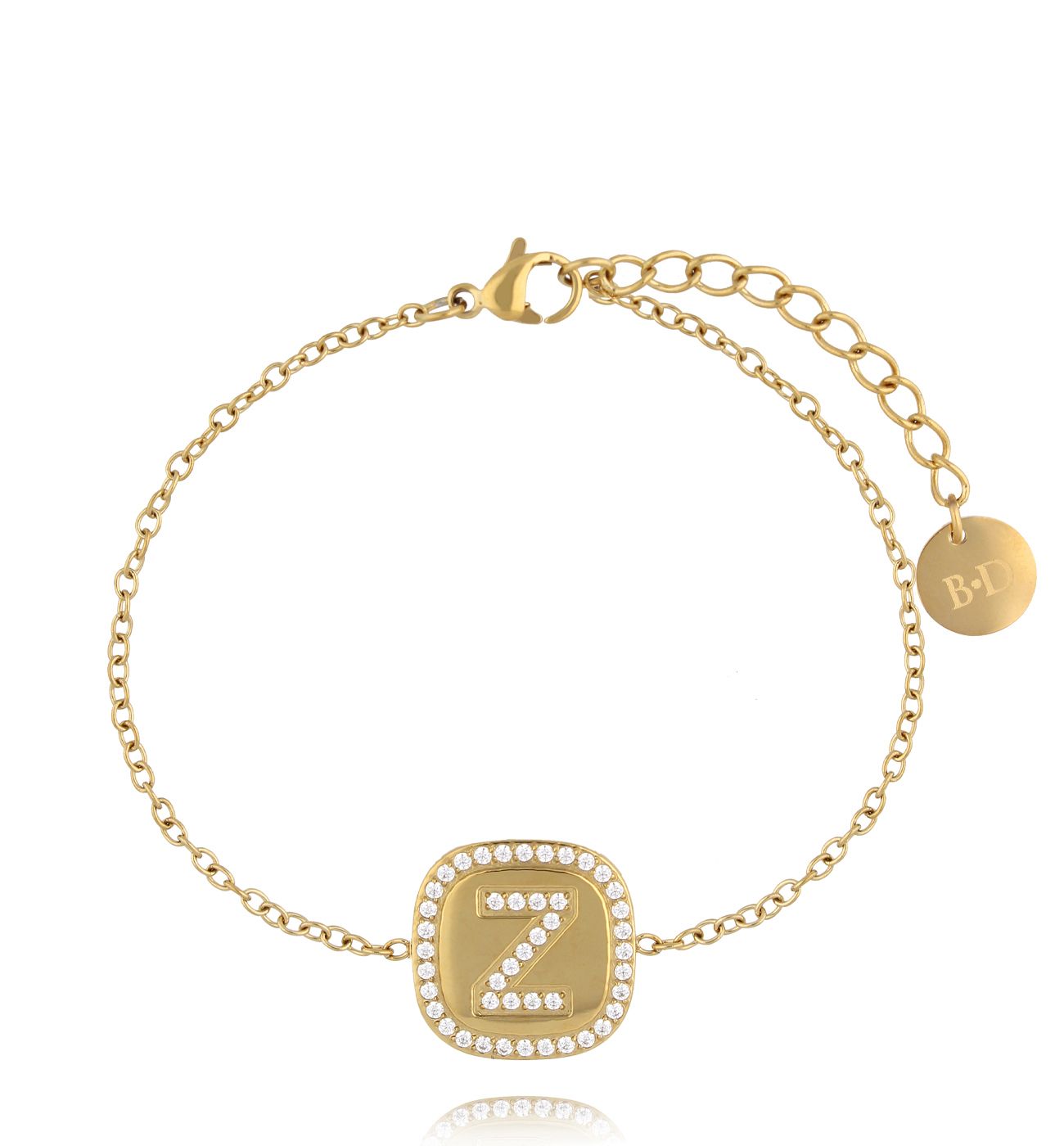 Bransoletka z literką Z złota - By Dziubeka