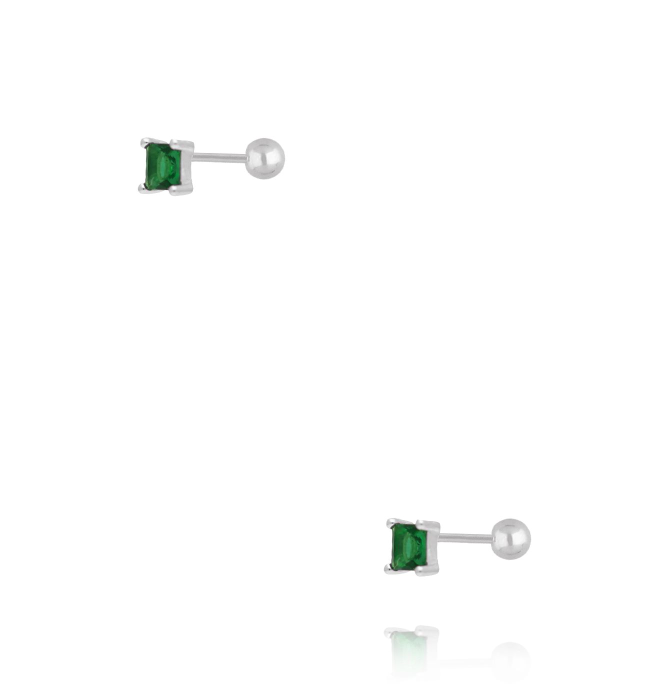 Kolczyki z zielonym kamieniem – srebrne KCA0153
