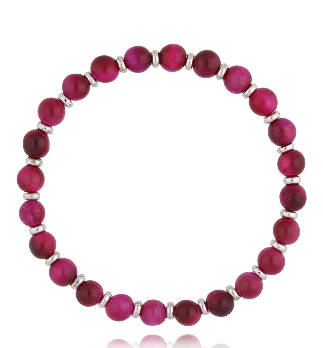 Bransoletka z fuksjowym tygrysim okiem Achir BTW2330