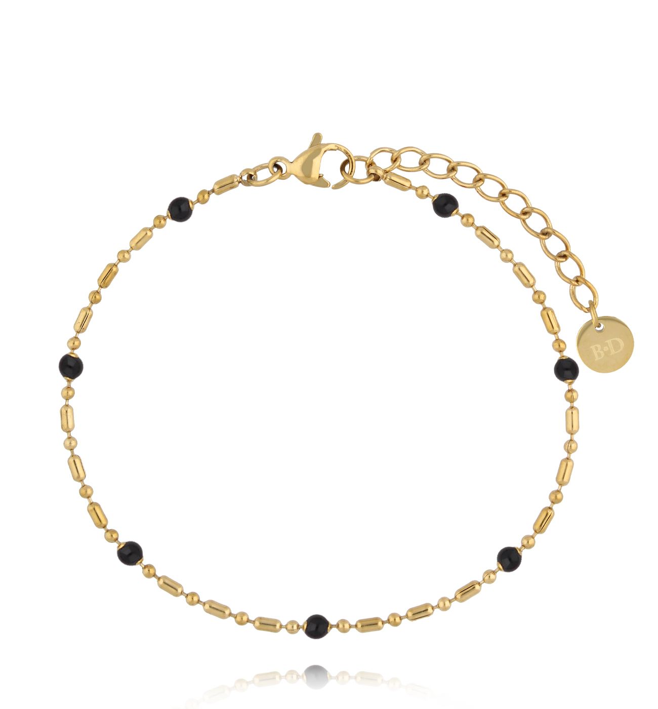 Bransoletka z czarną emalią - By Dziubeka