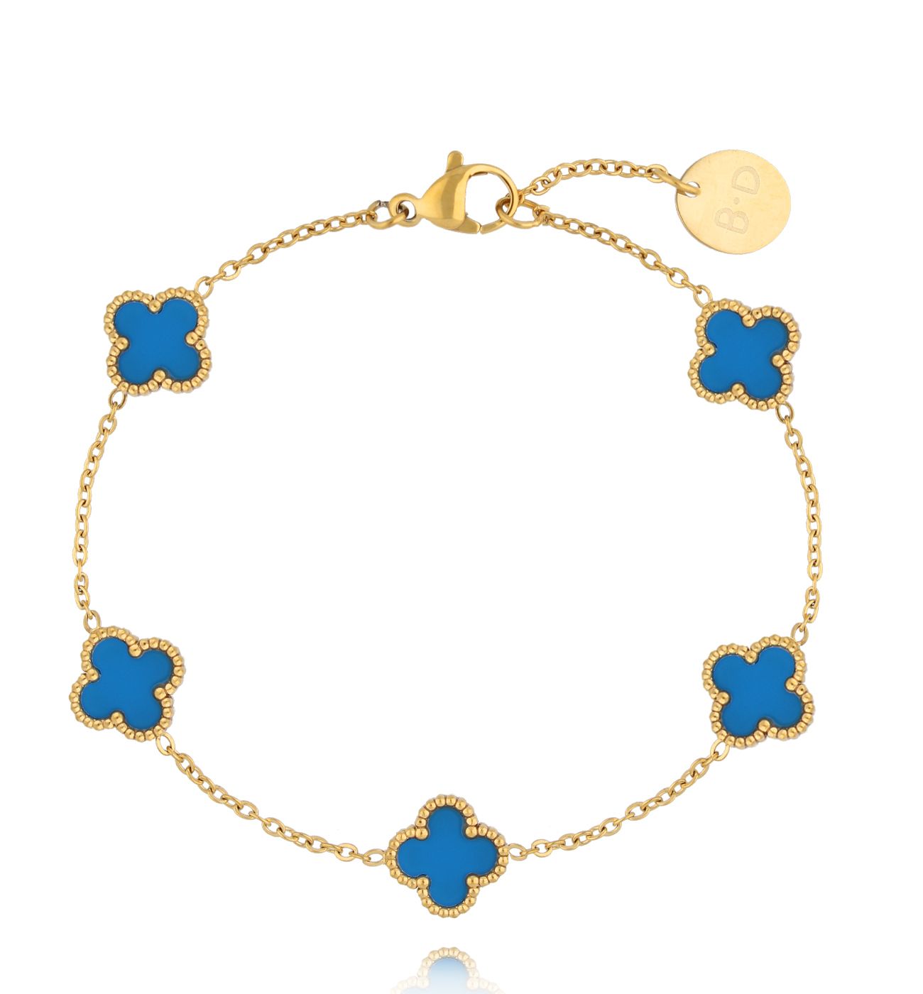 Bransoletka z niebieskimi koniczynkami Clovers BSY0097