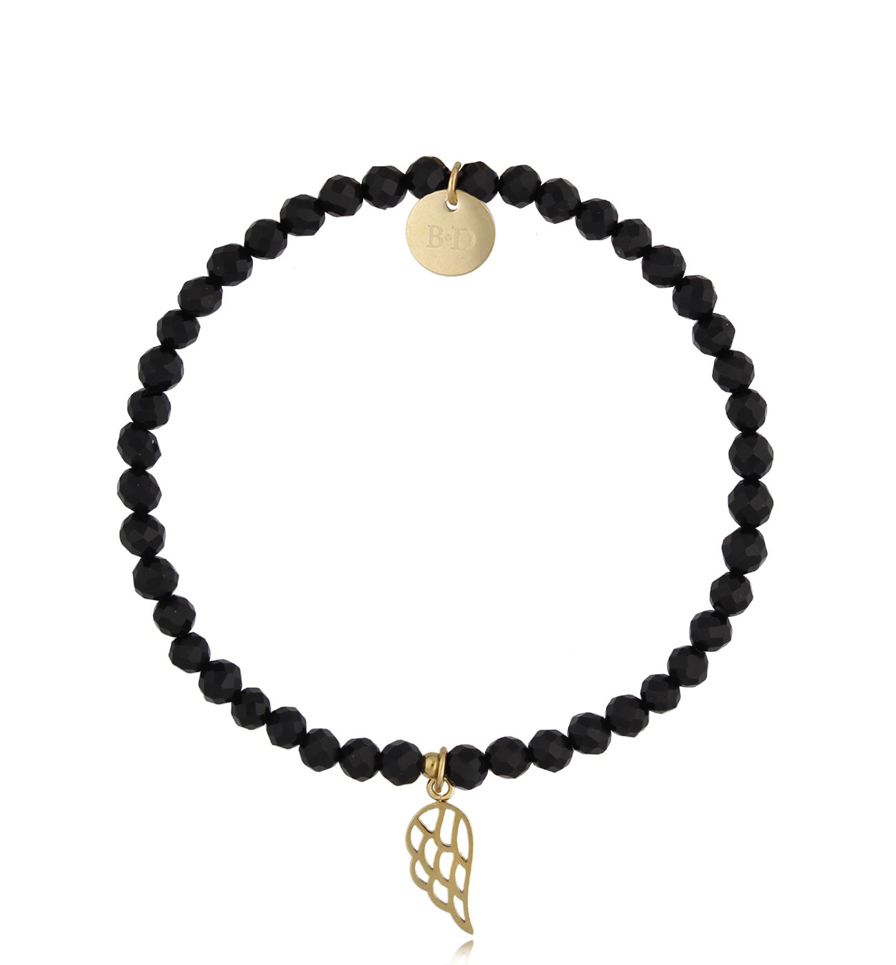 Bransoletka czarna ze skrzydełkiem Serene BSC1295