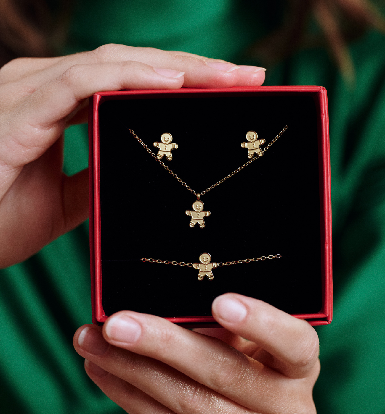 Zestaw biżuterii „Świąteczne Pierniczki” – słodki prezent pełen uroku i magii ZN0025 - By Dziubeka