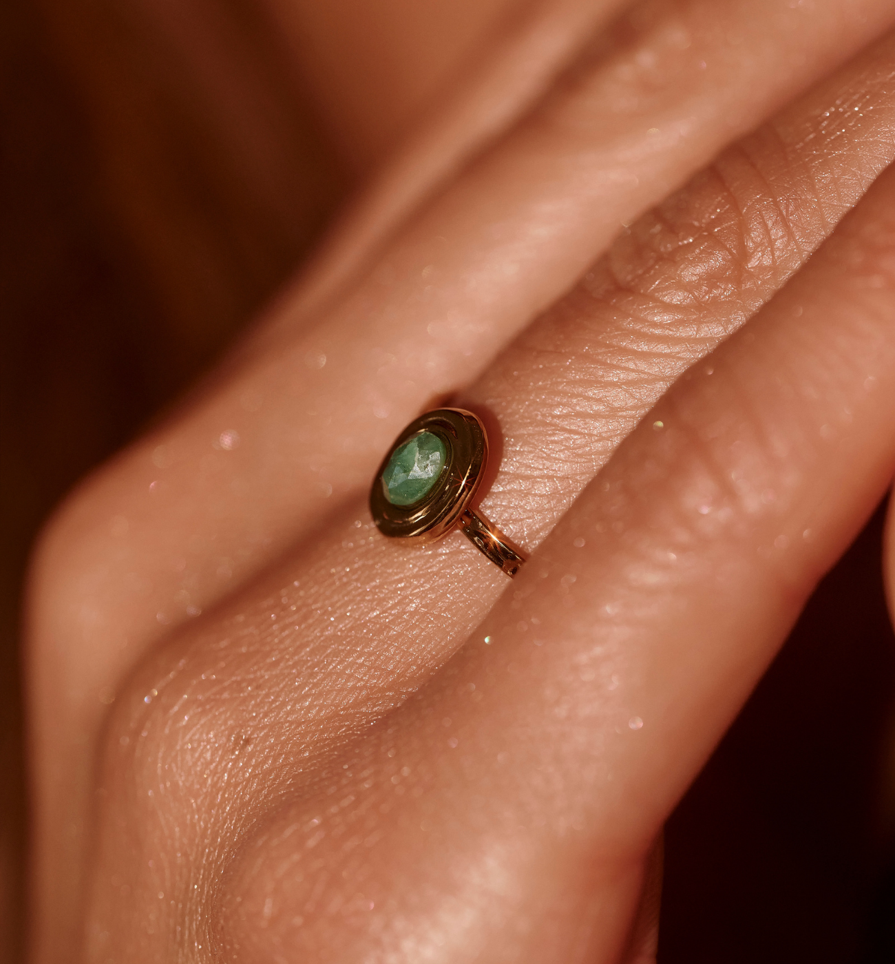 Pierścionek z jadeitem afrykańskim PEA0001 - By Dziubeka